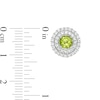 5.0mm Peridot and Lab-Created White Sapphire Double Frame Stud Earrings in Sterling Silver