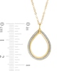 Glitter Enamel Open Teardrop Pendant in 14K Gold