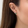 Thumbnail Image 2 of Oval Emerald and 0.04 CT. T.W. Diamond Collar Stud Earrings in 10K Gold