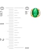Thumbnail Image 3 of Oval Emerald and 0.04 CT. T.W. Diamond Collar Stud Earrings in 10K Gold