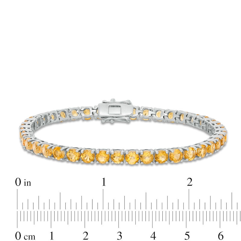Main Image 3 of 4.0mm Citrine Tennis Bracelet in Sterling Silver