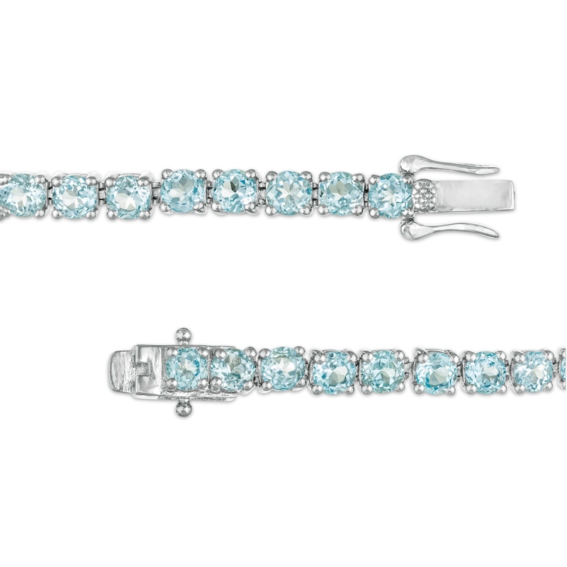 Main Image 3 of 4.0mm Blue Topaz Tennis Bracelet in Sterling Silver