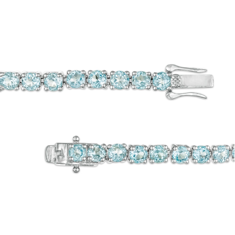 4.0mm Blue Topaz Tennis Bracelet in Sterling Silver