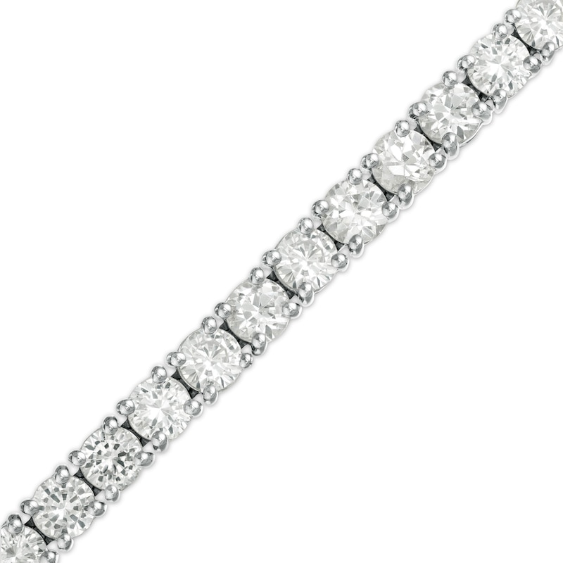 4.0mm Lab-Created White Sapphire Tennis Bracelet in Sterling Silver|Peoples Jewellers