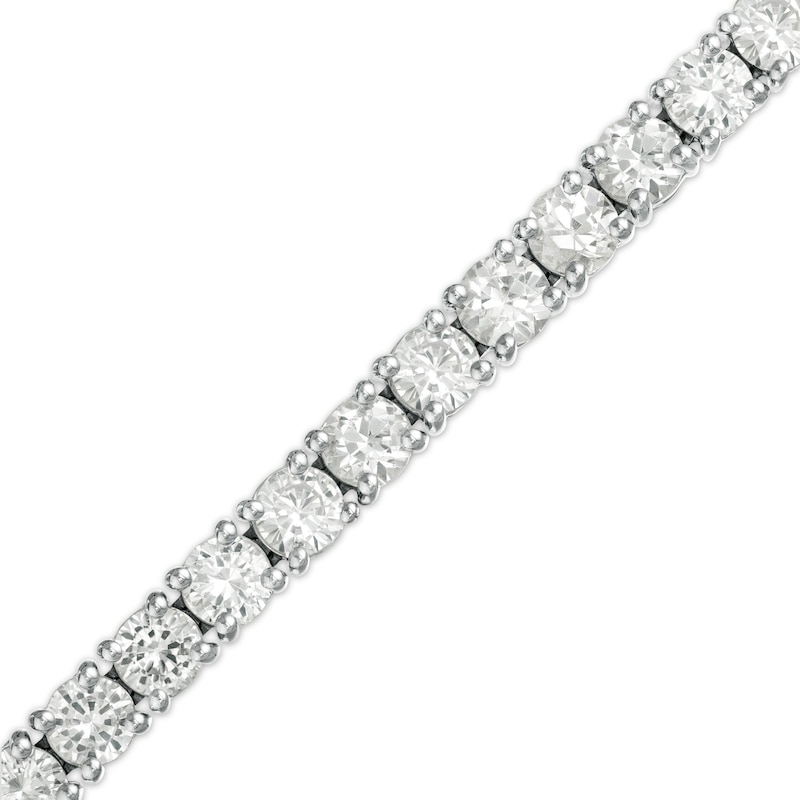 Main Image 1 of 4.0mm Lab-Created White Sapphire Tennis Bracelet in Sterling Silver