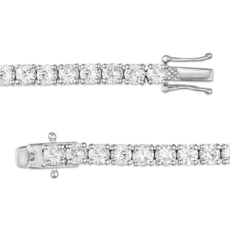 Main Image 3 of 4.0mm Lab-Created White Sapphire Tennis Bracelet in Sterling Silver
