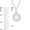 Thumbnail Image 1 of 6.5mm Lab-Created Opal and White Sapphire Double Frame Pendant in Sterling Silver