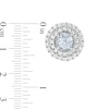 Thumbnail Image 3 of 5.0mm Lab-Created Blue Spinel and White Sapphire Double Frame Stud Earrings in Sterling Silver