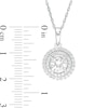 Thumbnail Image 3 of 6.5mm Lab-Created White Sapphire Double Frame Pendant in Sterling Silver