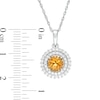 Thumbnail Image 2 of 6.5mm Citrine and Lab-Created White Sapphire Double Frame Pendant in Sterling Silver
