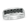 Men's 0.45 CT. T.W. Black Diamond Zig-Zag Anniversary Band in Sterling Silver