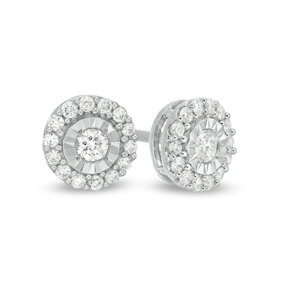 0.15 CT. T.W. Composite Diamond Stud Earrings in Sterling Silver ...