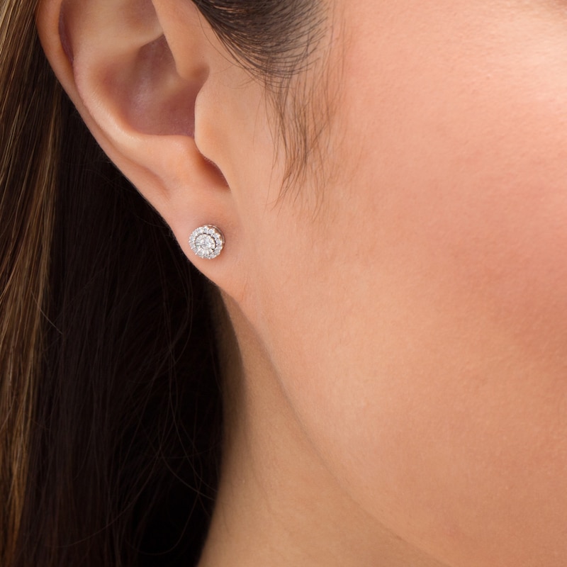 Main Image 2 of 0.15 CT. T.W. Composite Diamond Stud Earrings in Sterling Silver