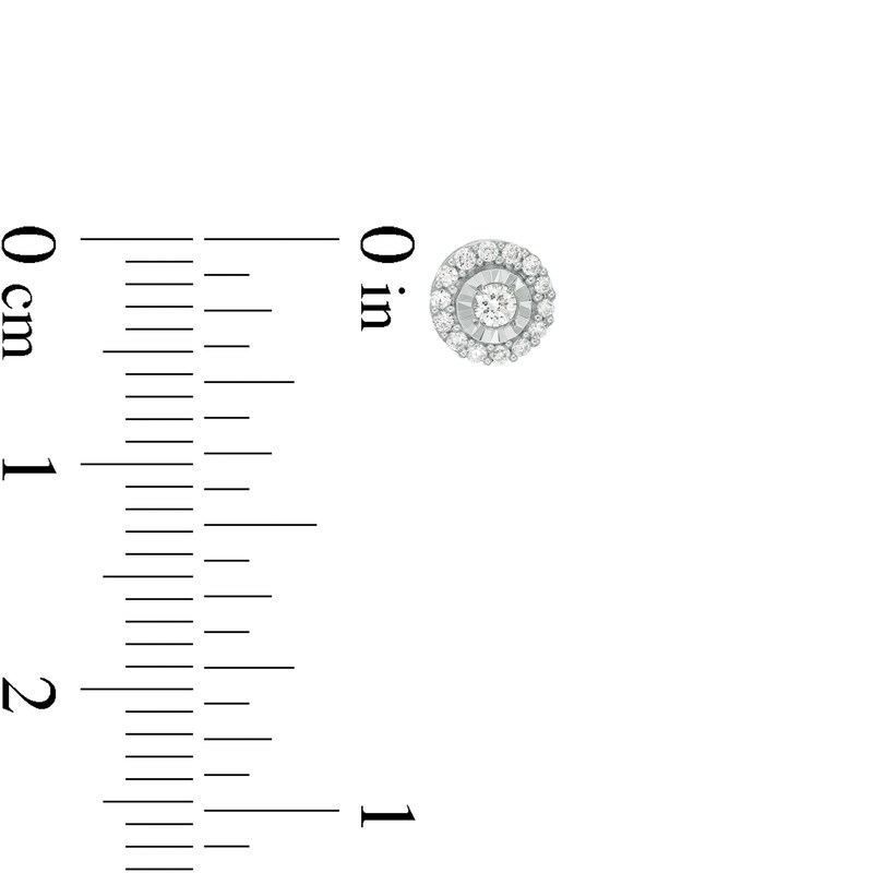 Main Image 3 of 0.15 CT. T.W. Composite Diamond Stud Earrings in Sterling Silver
