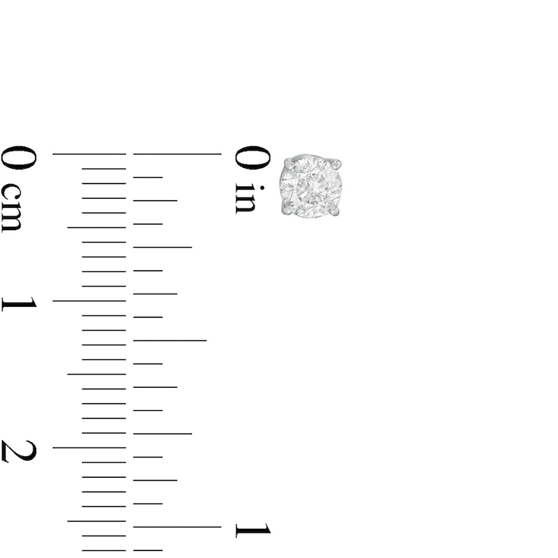Main Image 3 of 0.58 CT. T.W. Certified Canadian Diamond Solitaire Stud Earrings in 10K White Gold (I/I3)