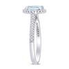 Thumbnail Image 3 of 8.0mm Aquamarine and 0.23 CT. T.W. Diamond Frame Engagement Ring in 14K White Gold