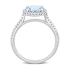 Thumbnail Image 4 of 8.0mm Aquamarine and 0.23 CT. T.W. Diamond Frame Engagement Ring in 14K White Gold