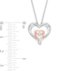 Thumbnail Image 2 of Diamond Accent Double Heart Outline Pendant in Sterling Silver with 14K Rose Gold Plate