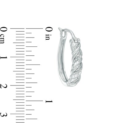 Diamond Accent Twist Hoop Earrings in Sterling Silver