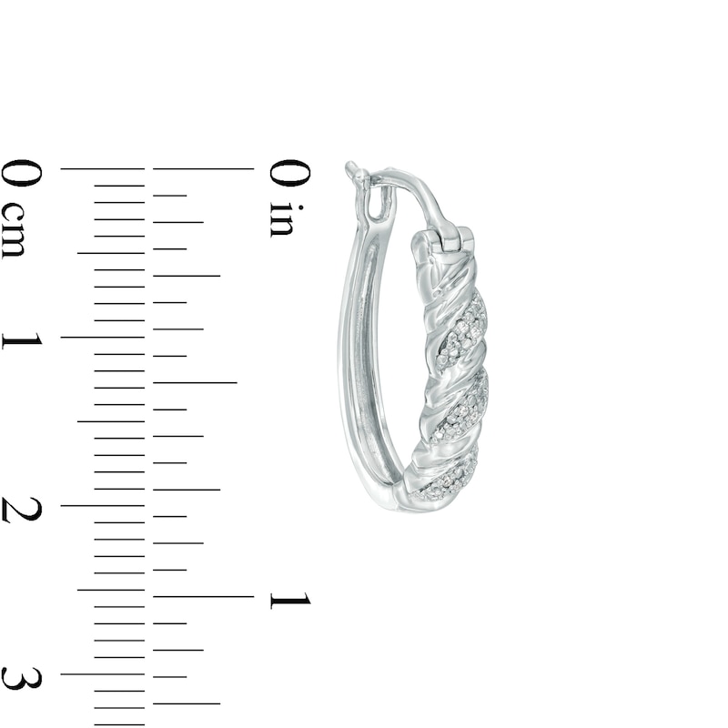 Diamond Accent Twist Hoop Earrings in Sterling Silver
