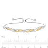Thumbnail Image 2 of Diamond Accent Alternating Infinity Bolo Bracelet in Sterling Silver with 14K Gold Plate - 9.5"