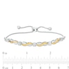 Diamond Accent Alternating Infinity Bolo Bracelet in Sterling Silver with 14K Gold Plate - 9.5"