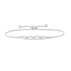 Thumbnail Image 0 of 0.04 CT. T.W. Composite Diamond Alternating Oval and Tilted Square Bolo Bracelet in Sterling Silver - 9.5"