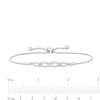 Thumbnail Image 2 of 0.04 CT. T.W. Composite Diamond Alternating Oval and Tilted Square Bolo Bracelet in Sterling Silver - 9.5"