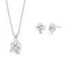 Thumbnail Image 0 of Diamond Accent Solitaire Pinwheel Pendant and Stud Earrings Set in Sterling Silver