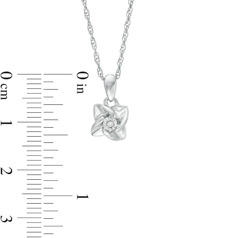 Main Image 3 of Diamond Accent Solitaire Pinwheel Pendant and Stud Earrings Set in Sterling Silver