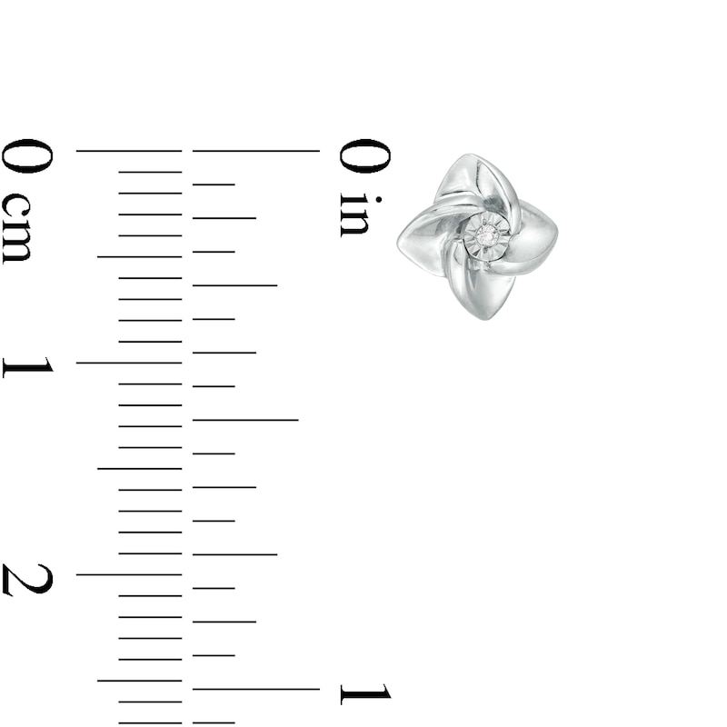 Main Image 4 of Diamond Accent Solitaire Pinwheel Pendant and Stud Earrings Set in Sterling Silver