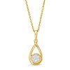 Thumbnail Image 0 of 0.04 CT. T.W. Composite Diamond Teardrop Pendant in Sterling Silver with 14K Gold Plate