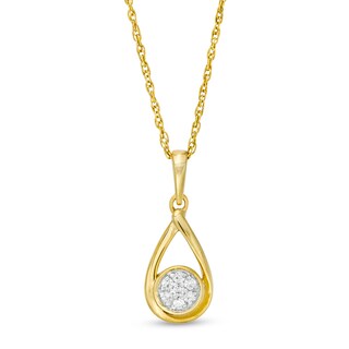 0.04 CT. T.W. Composite Diamond Teardrop Pendant in Sterling Silver with 14K Gold Plate