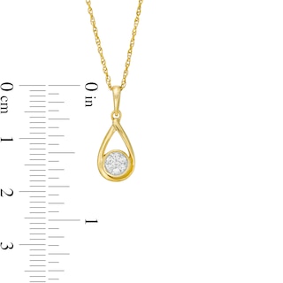 0.04 CT. T.W. Composite Diamond Teardrop Pendant in Sterling Silver with 14K Gold Plate