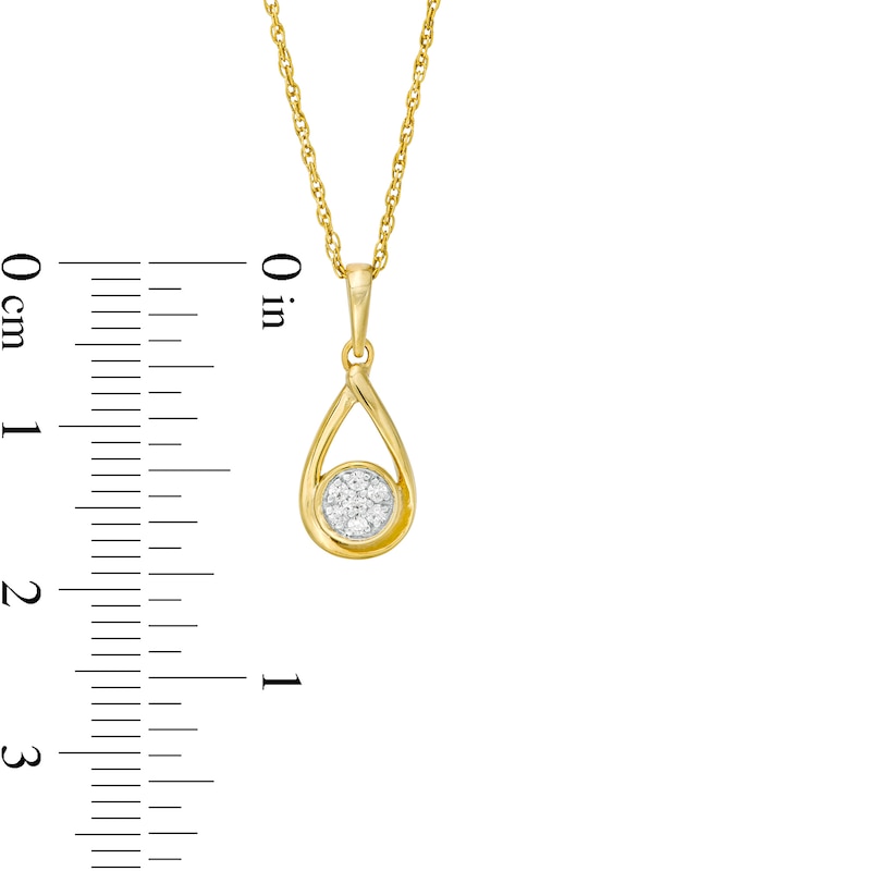 0.04 CT. T.W. Composite Diamond Teardrop Pendant in Sterling Silver with 14K Gold Plate