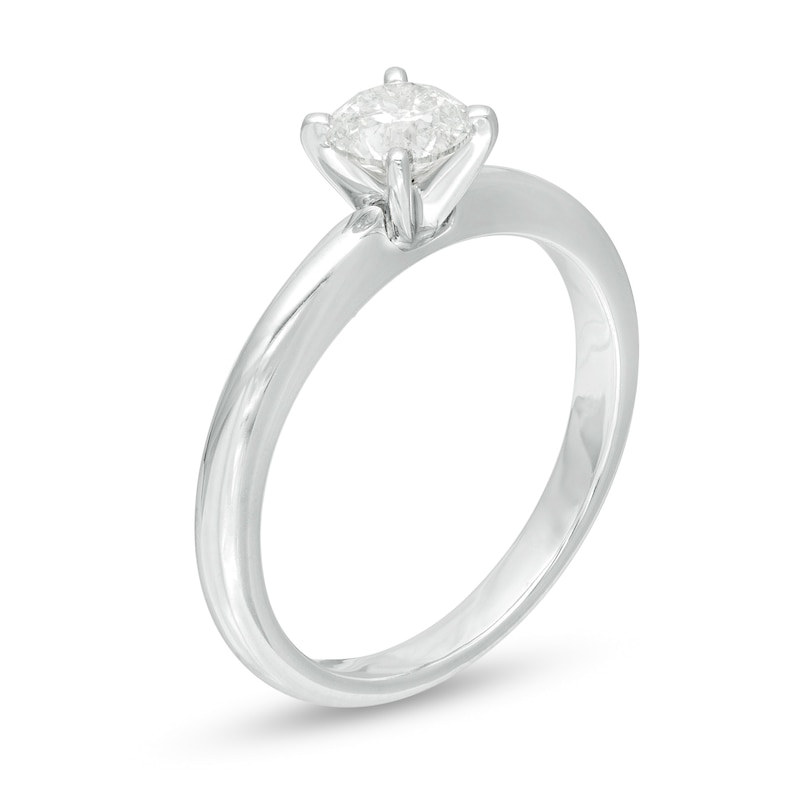 0.58 CT. Certified Canadian Diamond Solitaire Engagement Ring in 10K White Gold (I/I3)