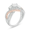 Thumbnail Image 3 of 1.00 CT. T.W. Diamond Past Present Future® Bypass Engagement Ring in 10K Two-Tone Gold