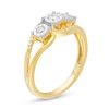 Thumbnail Image 2 of 0.25 CT. T.W. Diamond Past Present Future® Bypass Split Shank Engagement Ring in 10K Gold