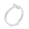 Thumbnail Image 2 of 0.145 CT. T.W. Baguette and Round Diamond Sideways Cross Ring in 10K White Gold