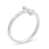 Thumbnail Image 3 of 0.145 CT. T.W. Baguette and Round Diamond Sideways Cross Ring in 10K White Gold