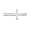 Thumbnail Image 3 of 0.145 CT. T.W. Baguette and Round Diamond Sideways Cross Ring in 10K White Gold