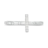 Thumbnail Image 4 of 0.145 CT. T.W. Baguette and Round Diamond Sideways Cross Ring in 10K White Gold