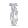 Thumbnail Image 3 of 8.0mm Aquamarine and 0.35 CT. T.W. Diamond Frame Bridal Set in 14K White Gold