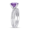 Thumbnail Image 3 of 8.0mm Cushion-Cut Amethyst and 0.23 CT. T.W. Diamond Bridal Set in 14K White Gold