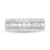 Thumbnail Image 4 of 1.29 CT. T.W. Diamond Triple Row Vintage-Style Anniversary Ring in 10K White Gold