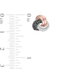 Thumbnail Image 2 of 0.23 CT. T.W. Enhanced Black and White Diamond Love Knot Stud Earrings in 10K Rose Gold