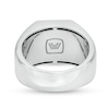 Vera Wang Men 0.18 CT. T.W. Black Diamond "V" Bevelled Edge Signet Ring in Sterling Silver