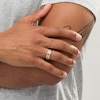 Thumbnail Image 1 of Vera Wang Men Antique-Finished Chevron Pattern Ring in Sterling Silver and 10K Gold