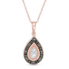 Thumbnail Image 1 of 0.067 CT. T.W. Enhanced Black and White Composite Diamond Teardrop Pendant in 10K Rose Gold
