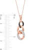 Thumbnail Image 2 of 0.23 CT. T.W. Enhanced Black and White Diamond Graduated Three Link Chain Drop Pendant in 10K Rose Gold
